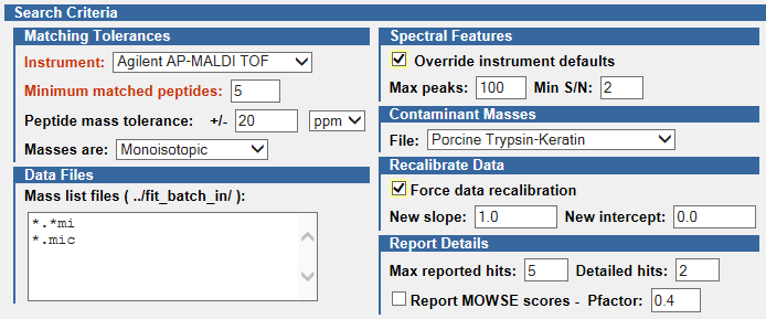 PMF Search showing additional options